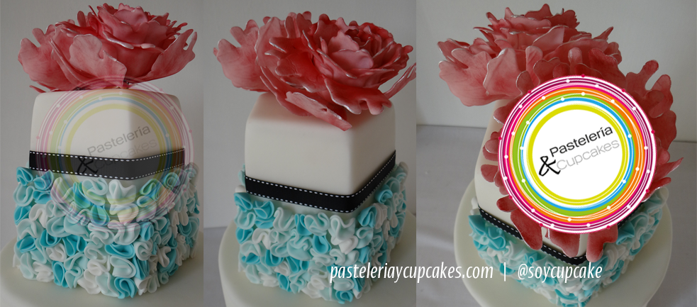 pastel de peonias y olanes
