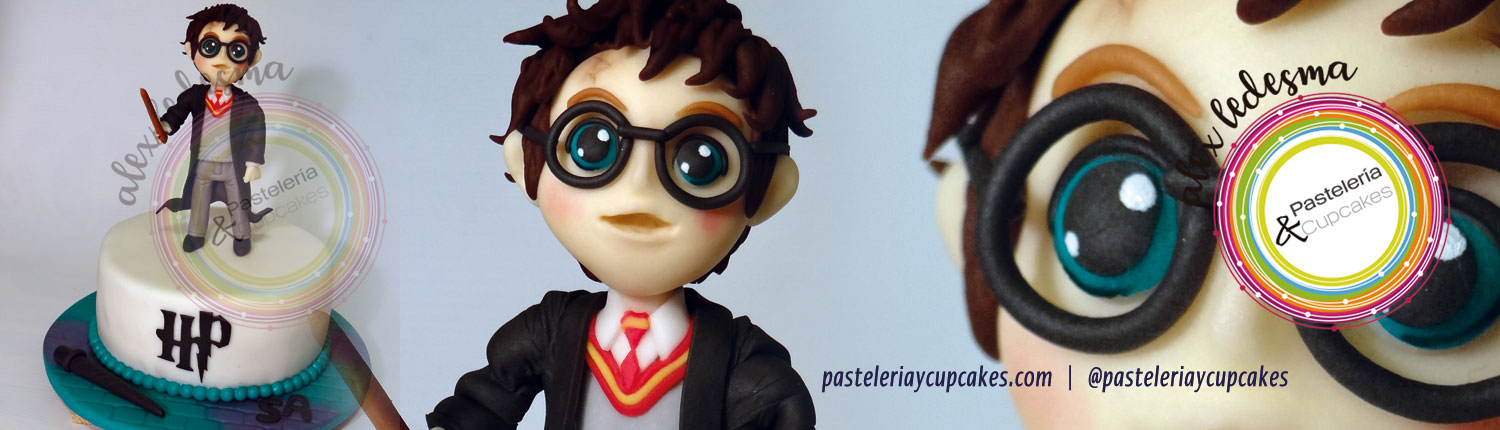 Pastel Harry Potter y figura topper modelada en fondant